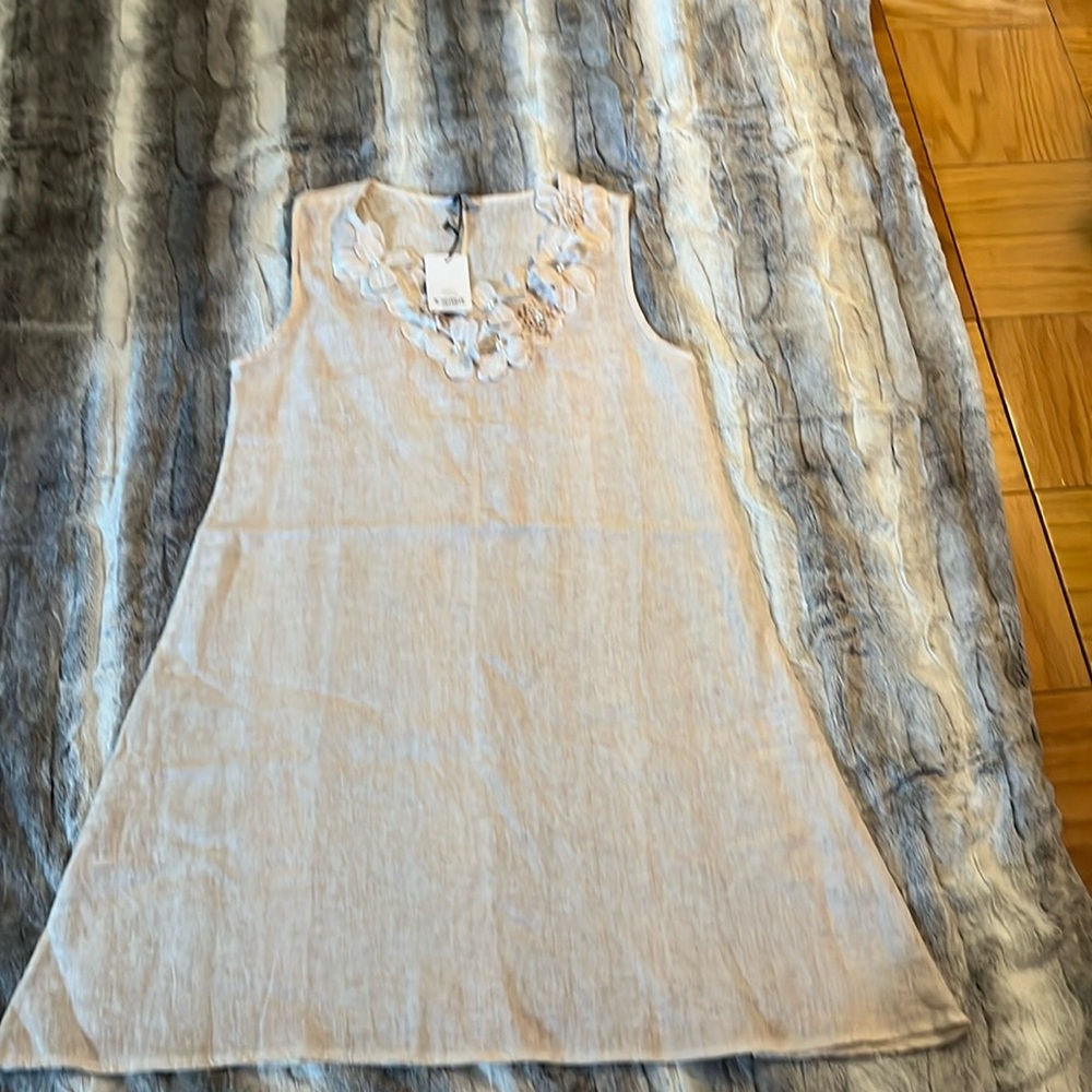 Embroidered Floral Collar Dress.